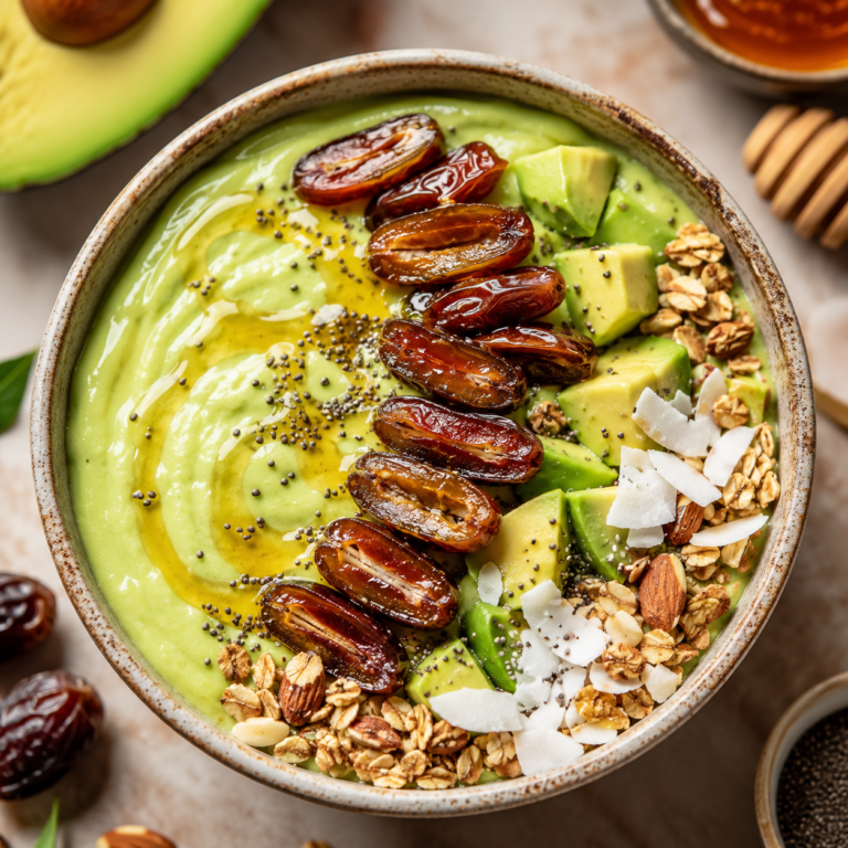 Avocado Honey Dates Smoothie Bowl