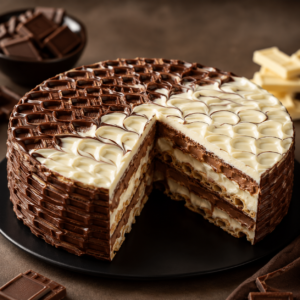 Black & White Chocolate Waffle Cake