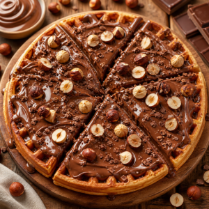 Nutella Chocolate Waffle Pizza
