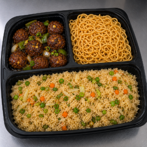 Veg Manchurian + Veg Fried Rice + Dry Noodles